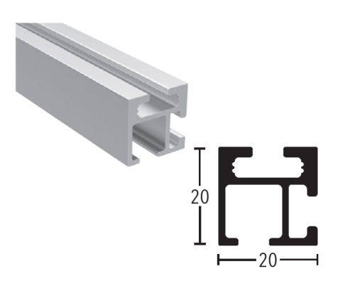 Karnisz ścienny / sufitowy Büsche 20x20mm