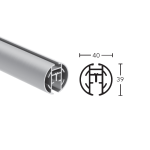 Karnisz sufitowy Büsche 40mm INSIDE