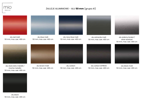 Żaluzja ALUMINIOWA 50mm Barion