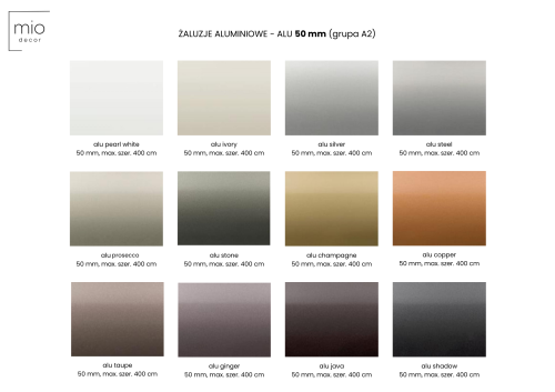 Żaluzja ALUMINIOWA 50mm Barion