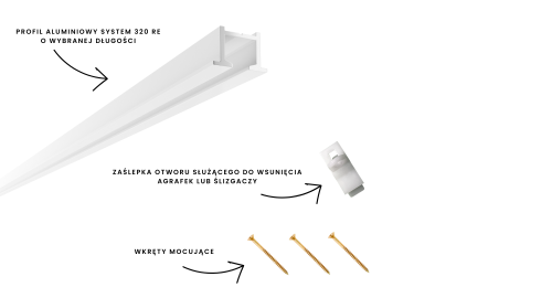 Simple 320 RE aluminiowa szyna podtynkowa biała