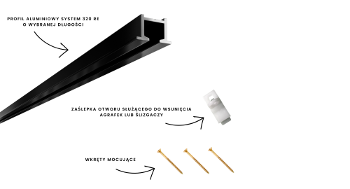 Simple 320 RE aluminiowa szyna podtynkowa czarna 