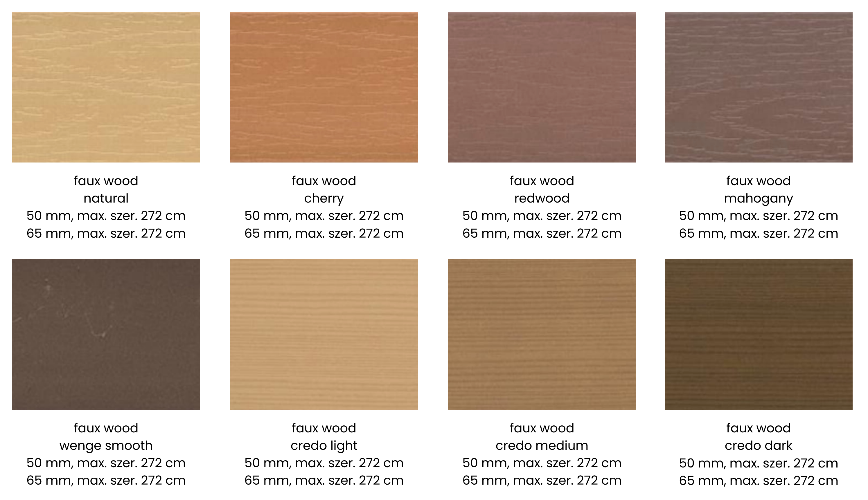 lamele faux wood kolorystyka